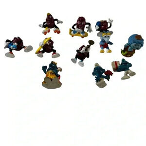Vintage Lot Of 11 California Raisins & Smurf Toys